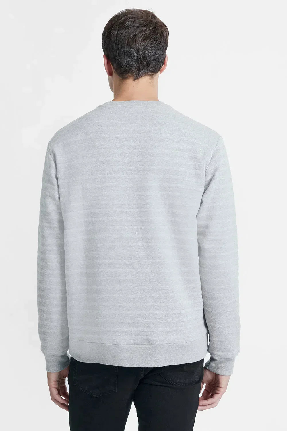 MOLETOM GOLA CARECA MATELASSÊ CINZA MESCLA