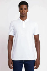 POLO MANGA CURTA FRISO JACQUARD BRANCO