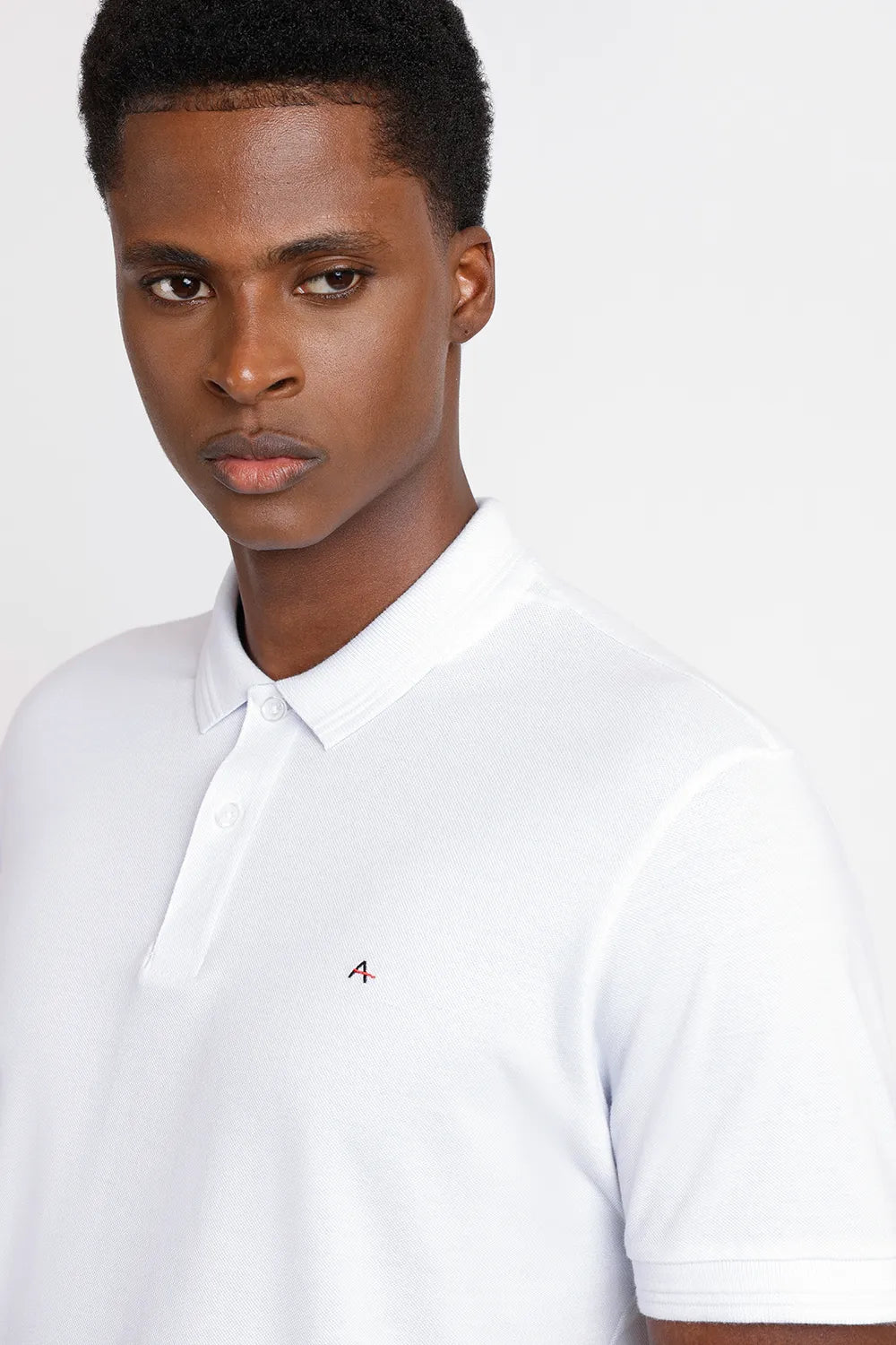 POLO MANGA CURTA FRISO JACQUARD BRANCO