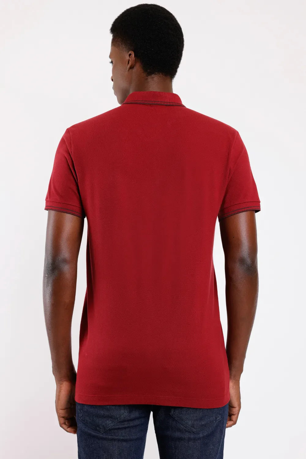 POLO MANGA CURTA PIQUET LISTRAS BORDEAUX