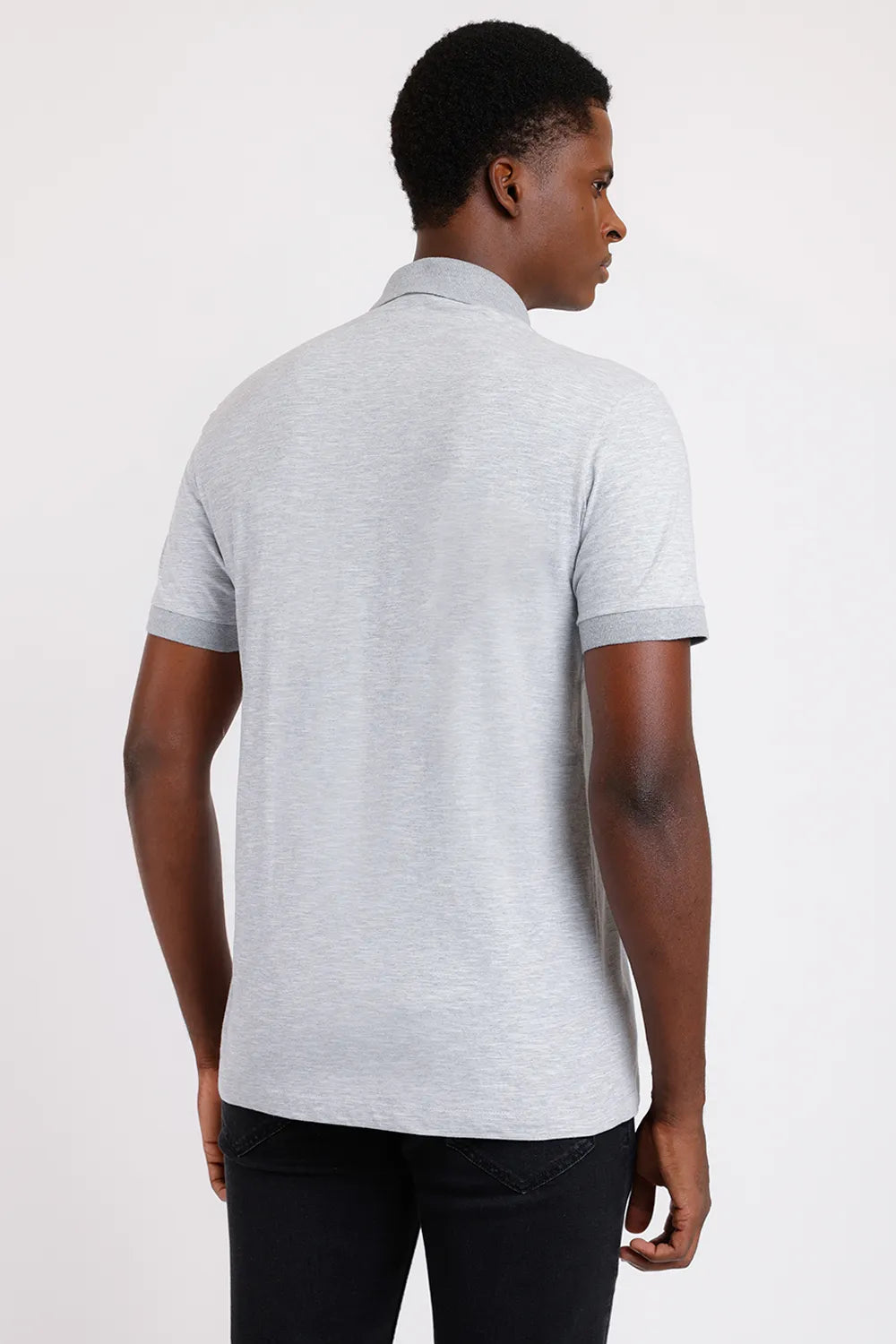 POLO MANGA CURTA FLAME CINZA MESCLA