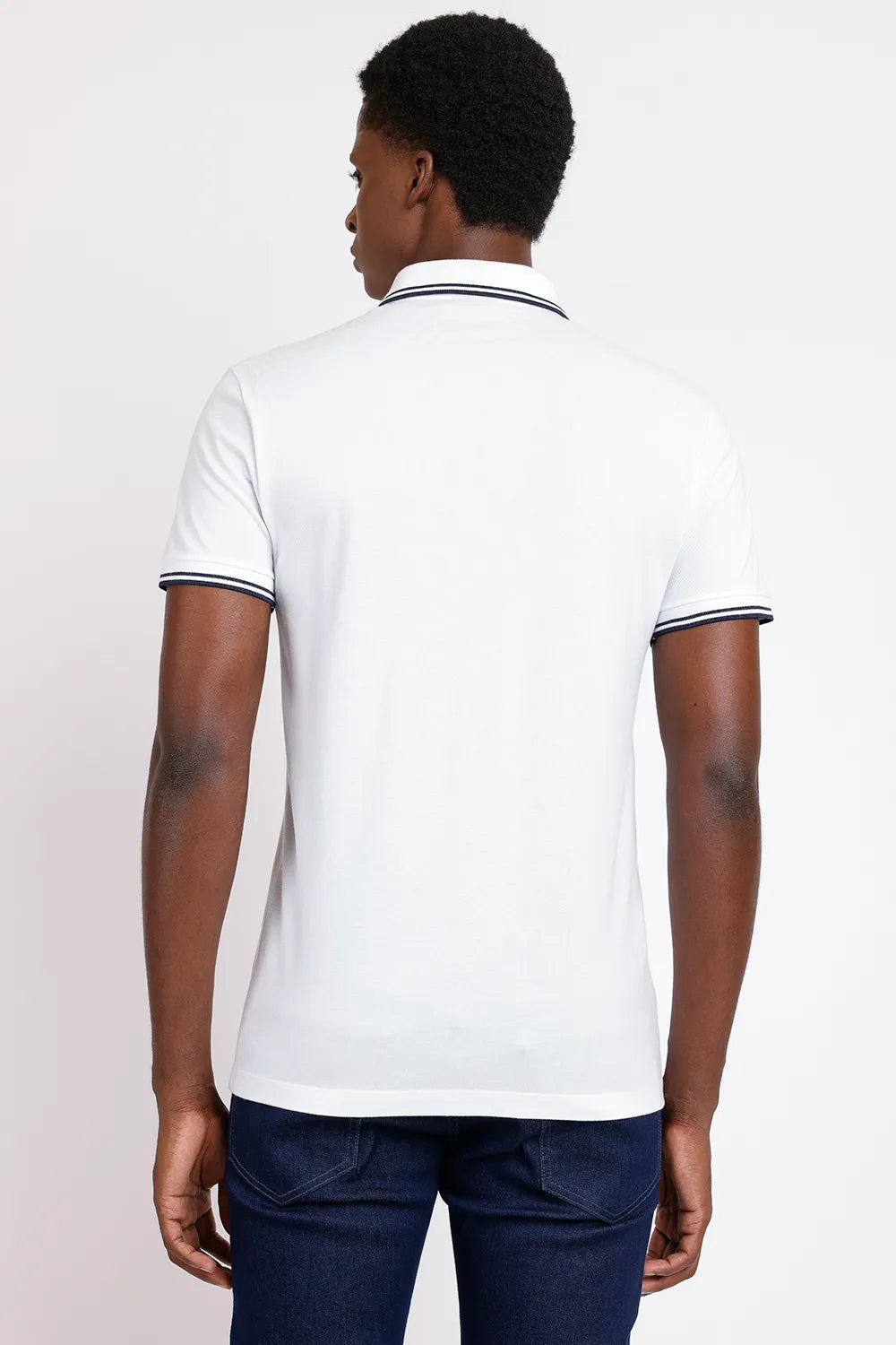 POLO MANGA CURTA FRISO OFF BRANCO