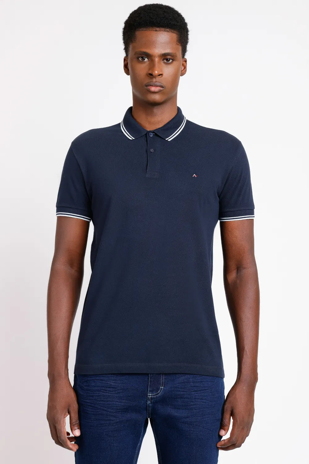 POLO MANGA CURTA FRISO OFF MARINHO