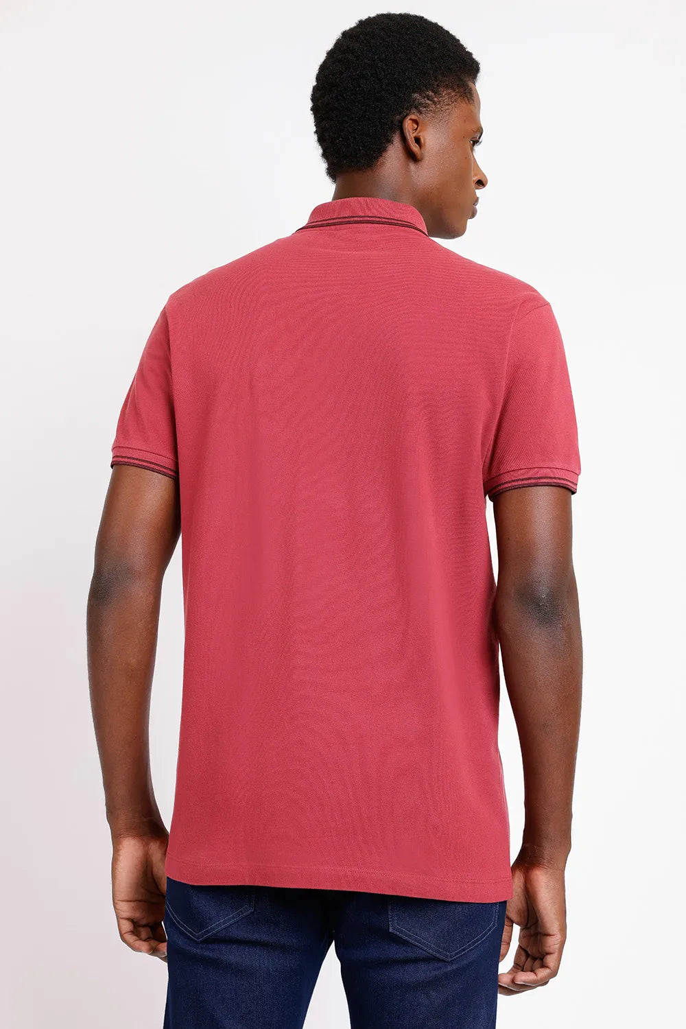 POLO MANGA CURTA FRISO OFF BORDEAUX