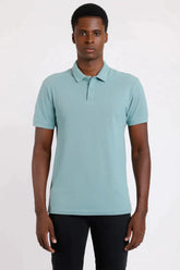 POLO MANGA CURTA LISA PIQUET VERDE AGUA