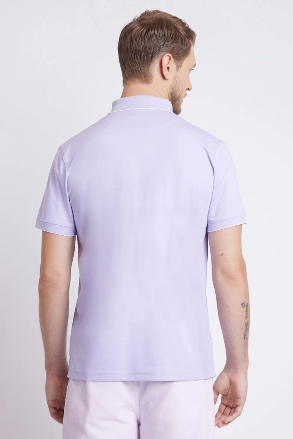 POLO INTERLOCK TECH MANGA CURTA LILAS