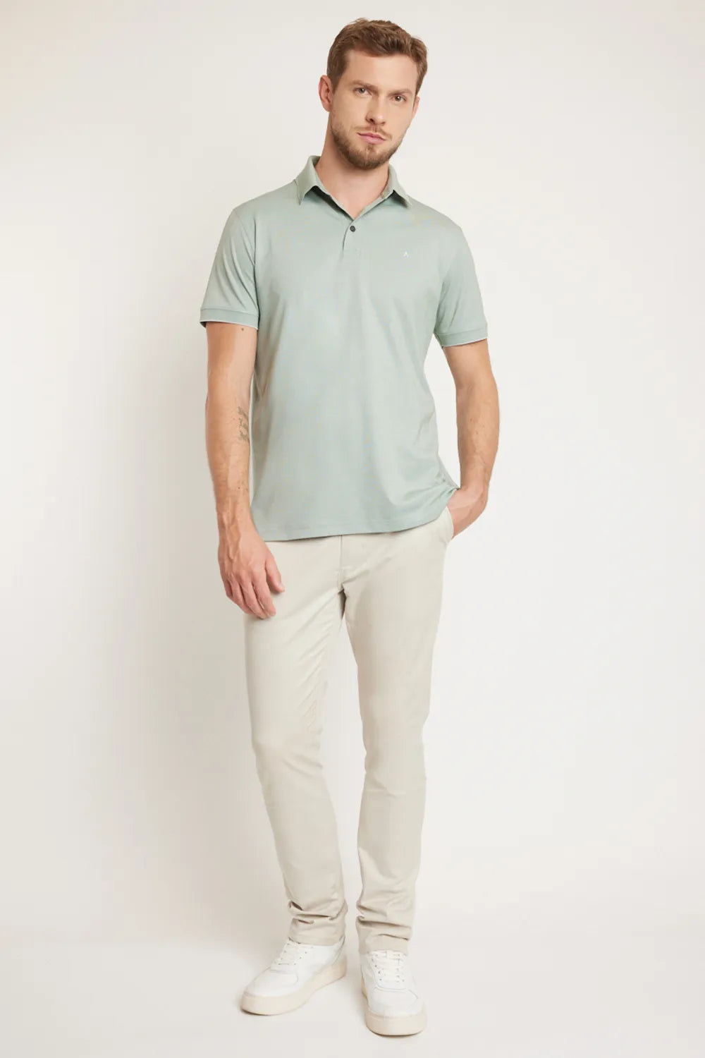 POLO INTERLOCK TECH MANGA CURTA SALVIA 112