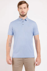 POLO INTERLOCK TECH MANGA CURTA AZUL