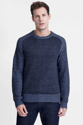 TRICOT MANGA LONGA RAGLAN BINADO MARINHO