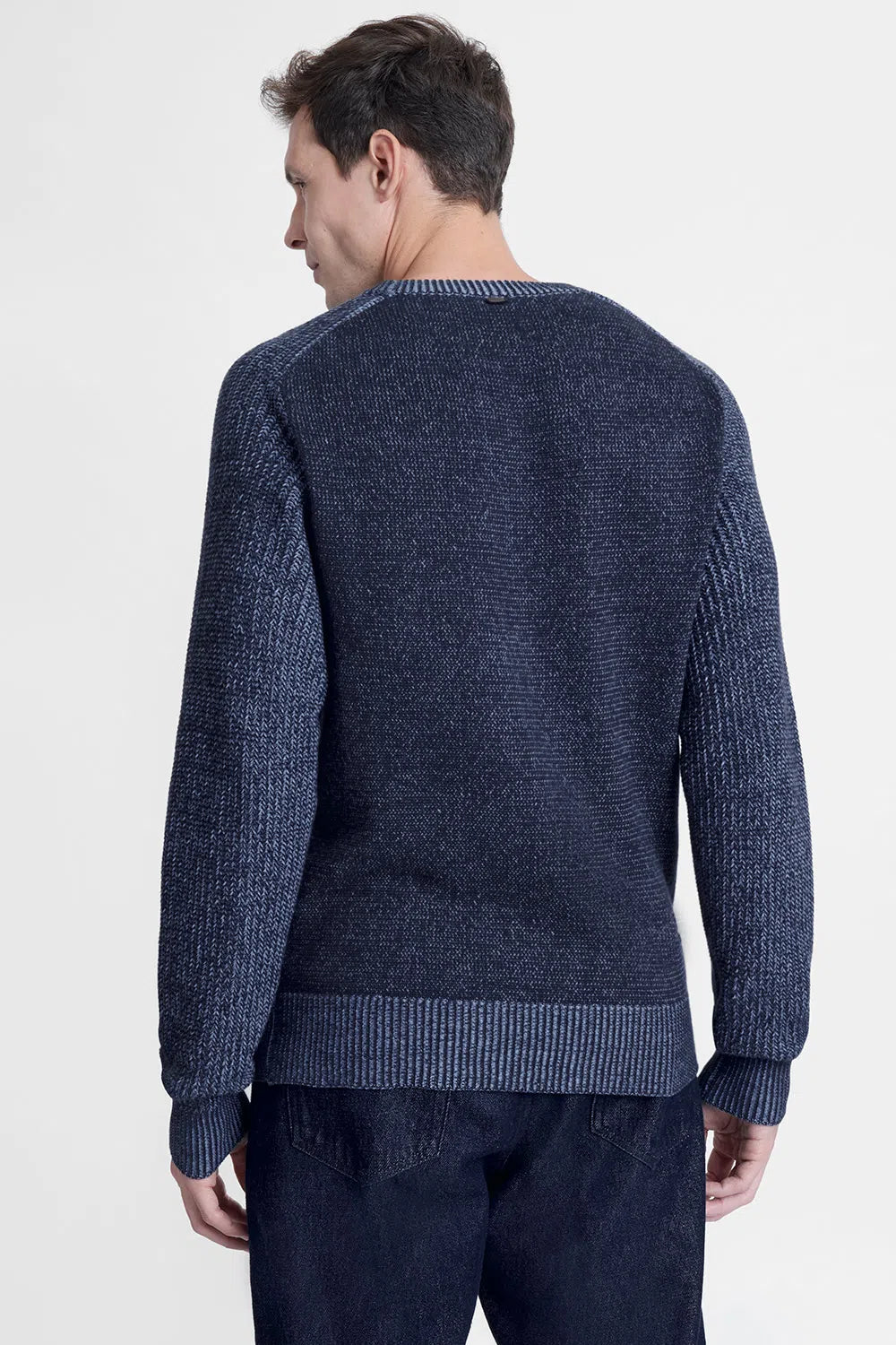 TRICOT MANGA LONGA RAGLAN BINADO MARINHO