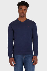 TRICOT MANGA LONGA GOLA V MARINHO