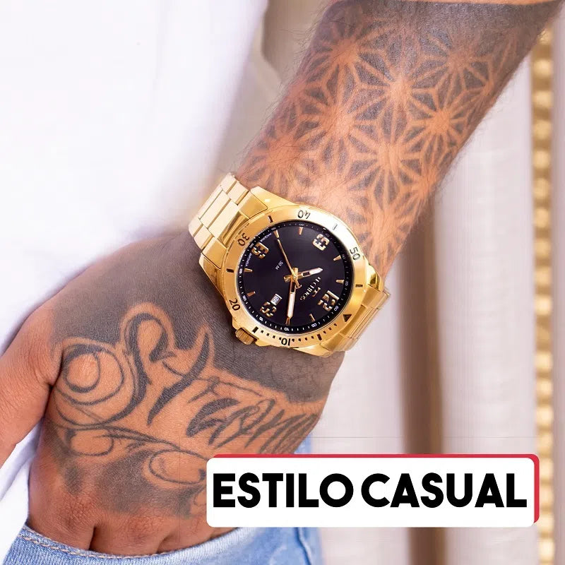 RELÓGIO MASCULINO TECHNOS MILITAR ANALÓGICO COM CALENDÁRIO 2115MYO/1P