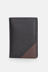 CARTEIRA COURO MÉDIA ESTAMPA RECORTE PRETO