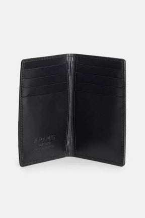 CARTEIRA COURO MÉDIA ESTAMPA RECORTE PRETO