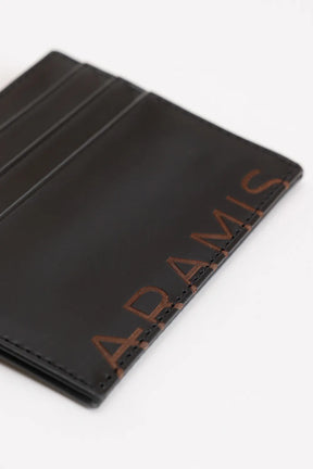 PORTA CARTÃO COURO COM LOGO PRETO