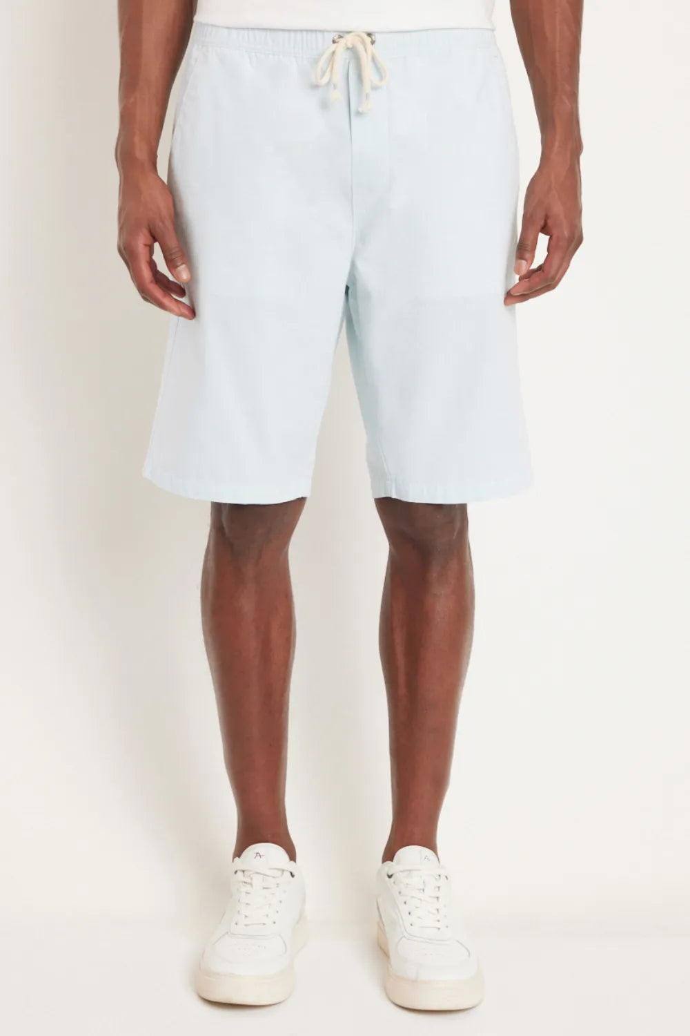 BERMUDA CÓS ELÁSTICO E CADARÇO VERDE AGUA