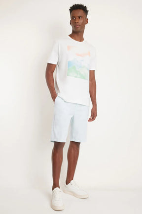 BERMUDA CÓS ELÁSTICO E CADARÇO VERDE AGUA