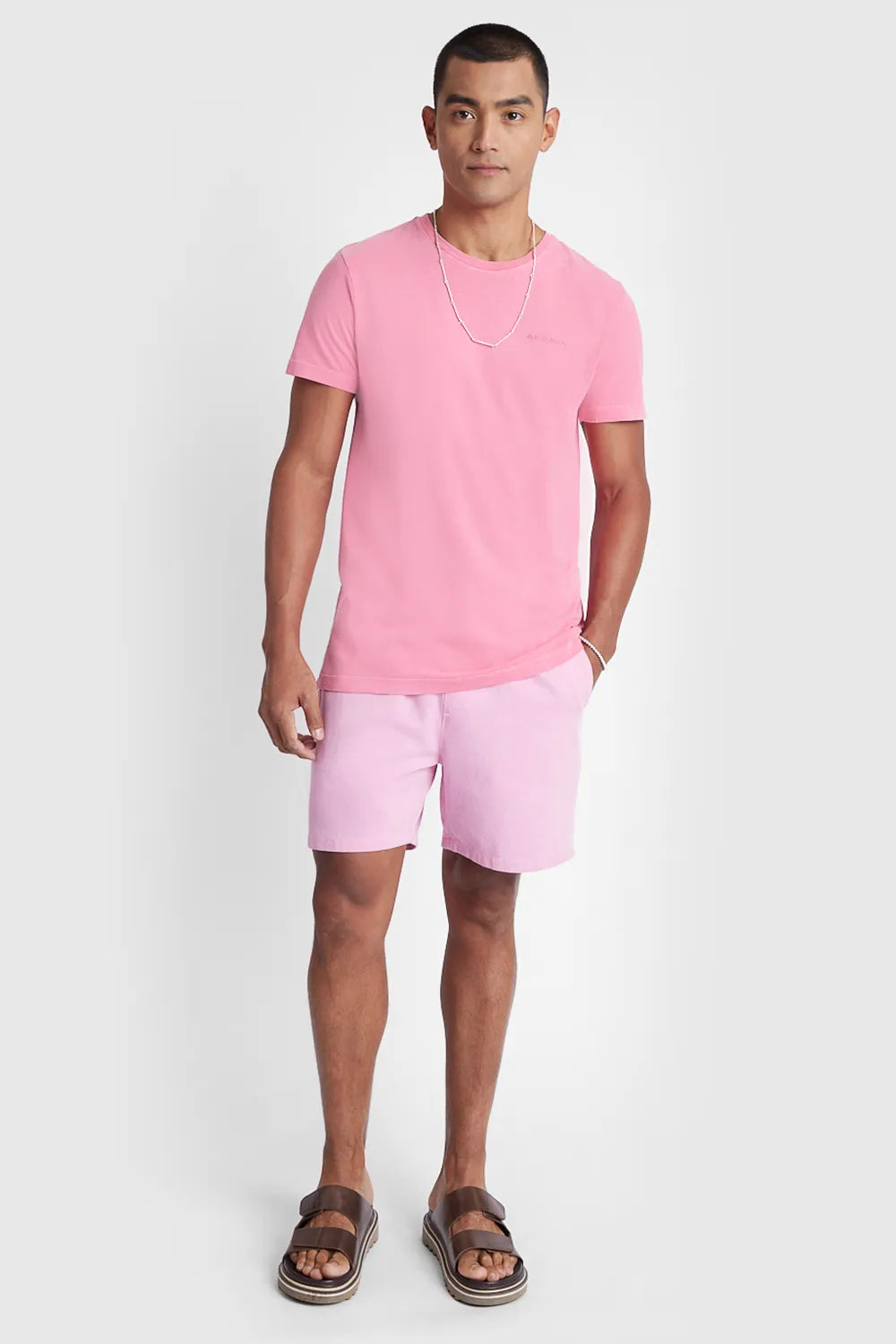 BERMUDA COM ELÁSTICO COLOR ROSA