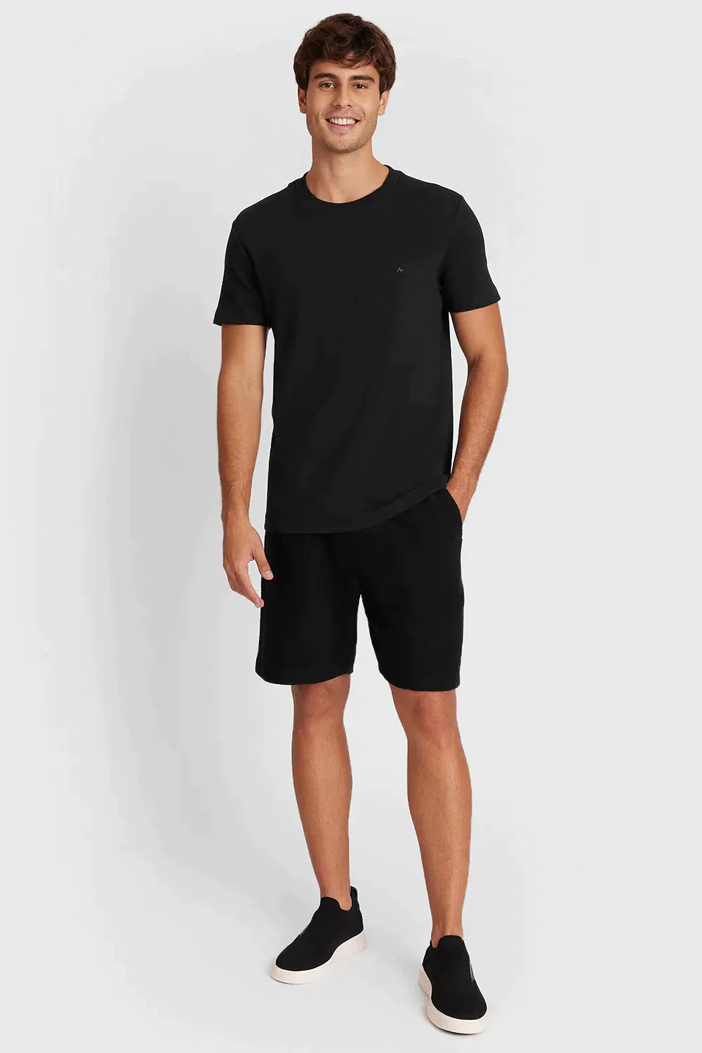 BERMUDA SPORT MOLETOM WAVE PRETO
