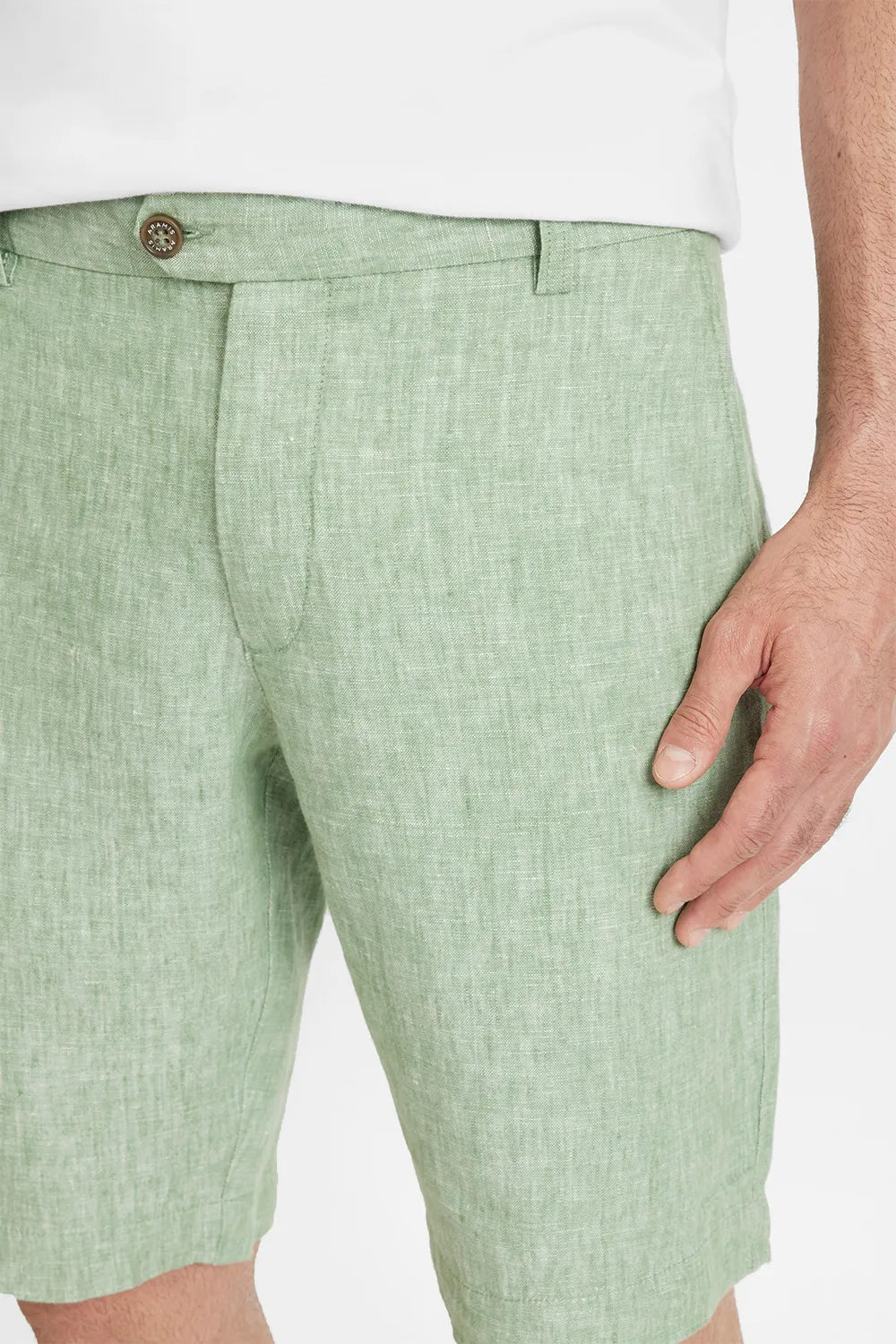 BERMUDA RESORT LINHO BOLSO FACA - COLLAB CAUÃ REYMOND PISTACHE