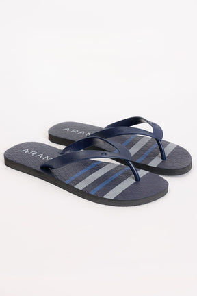 CHINELO ARAMIS BASIC LISTRA MULTICOR PRETO COM MARINHO