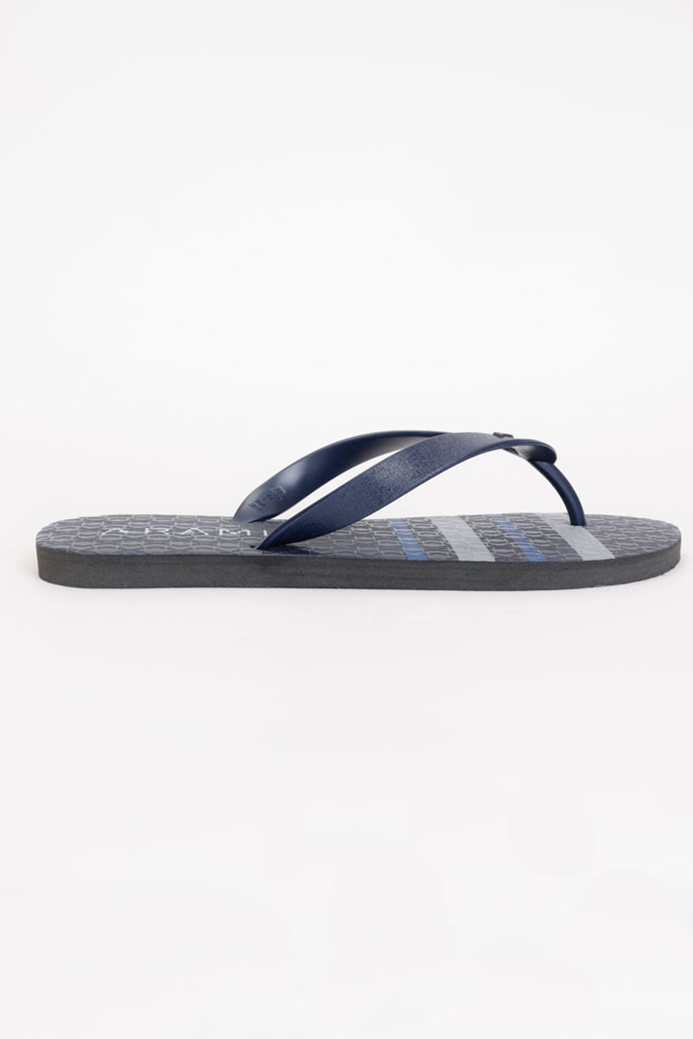 CHINELO ARAMIS BASIC LISTRA MULTICOR PRETO COM MARINHO