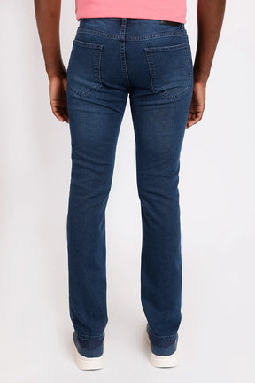 CALÇA JEANS SLIM STONE AZUL