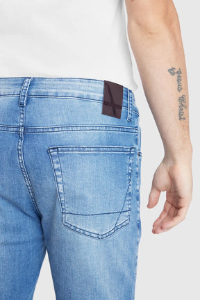 CALÇA JEANS SKINNY FLEX AND DRY MÉDIA AZUL MEDIO