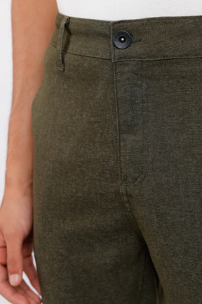 CALÇA CHINO BOLSO FACA MOLINE VERDE MILITAR