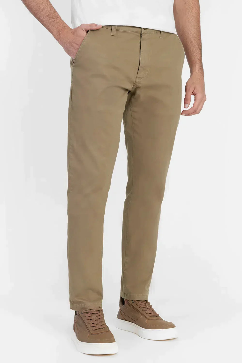 CALÇA COLOR CHINO CLÁSSICA CAQUI