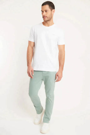 CALÇA CHINO SLIM SARJADA SALVIA 112