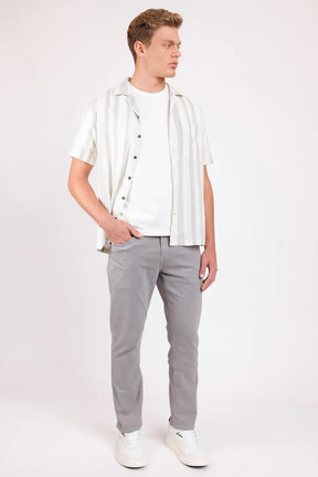 CALÇA JEANS SLIM MOLETOM COLOR CINZA