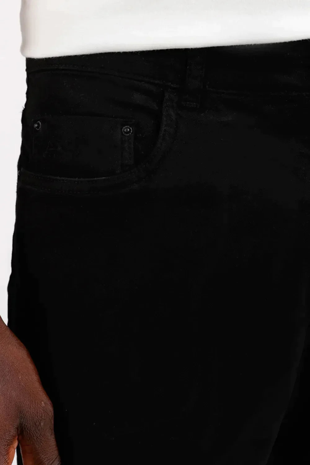 CALÇA JEANS SLIM MOLETOM COLOR PRETO