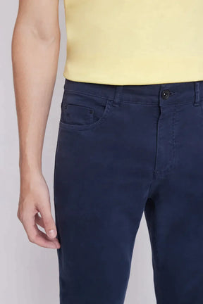 CALÇA JEANS SLIM MOLETOM COLOR MARINHO