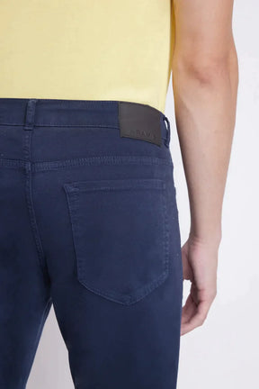 CALÇA JEANS SLIM MOLETOM COLOR MARINHO
