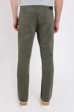 CALÇA JEANS SLIM MOLETOM COLOR VERDE MILITAR