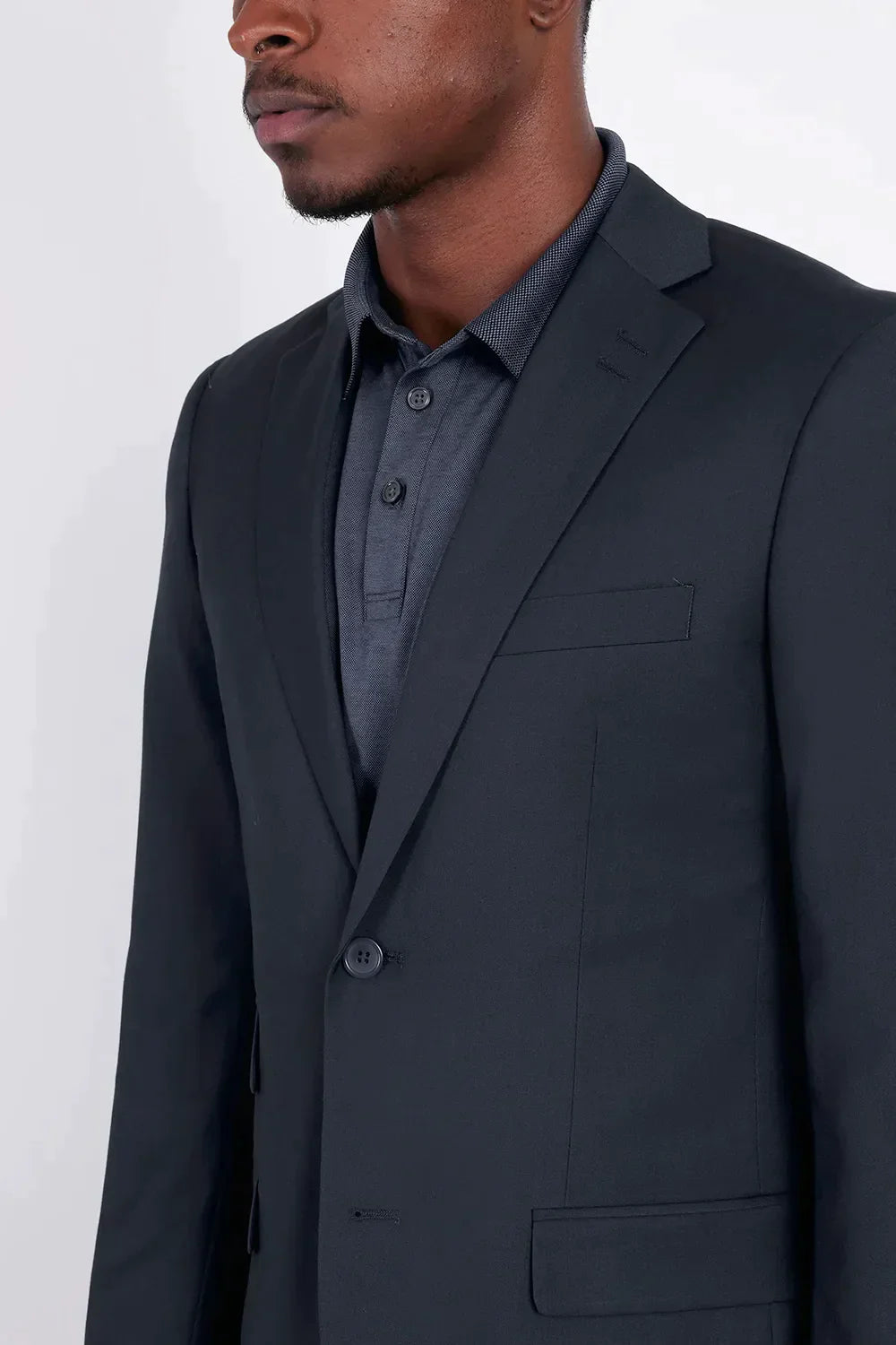 COSTUME SUPER SLIM DE POLIÉSTER E VISCOSE COM ELASTANO AZUL