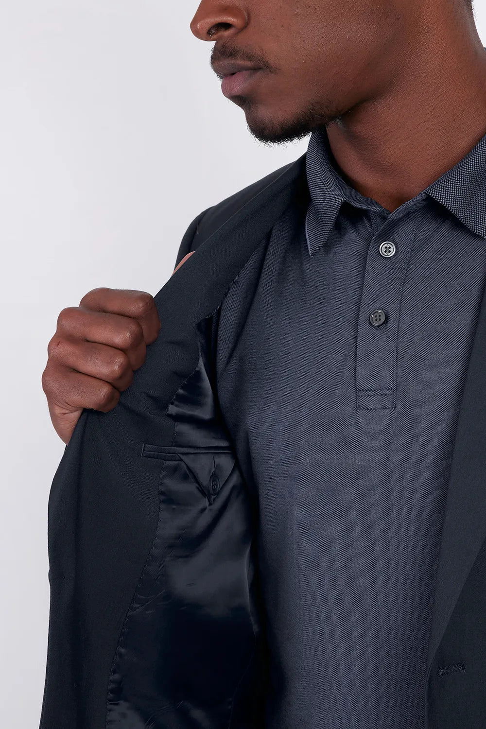 COSTUME SUPER SLIM DE POLIÉSTER E VISCOSE COM ELASTANO AZUL