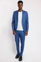 COSTUME LÃ SUPER SLIM FALSO LISO AZUL