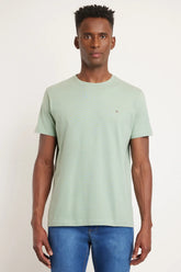 CAMISETA MANGA CURTA BORDADO VERDE AGUA
