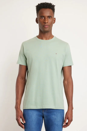 CAMISETA MANGA CURTA BORDADO VERDE AGUA