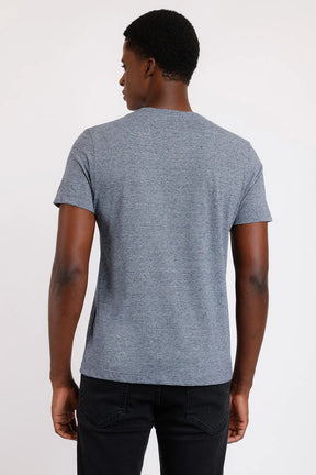 CAMISETA MANGA CURTA MALHA LISTRADINHA MARINHO