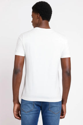 CAMISETA MANGA CURTA ESTAMPA GEOMÉTRICA OFF WHITE