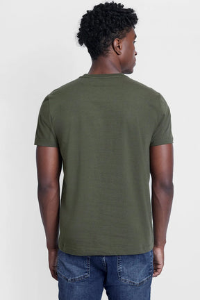 CAMISETA MANGA CURTA MAQUINETADA VERDE MILITAR