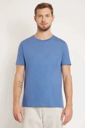 CAMISETA DE ALGODÃO PERUANO PREMIUM AZUL