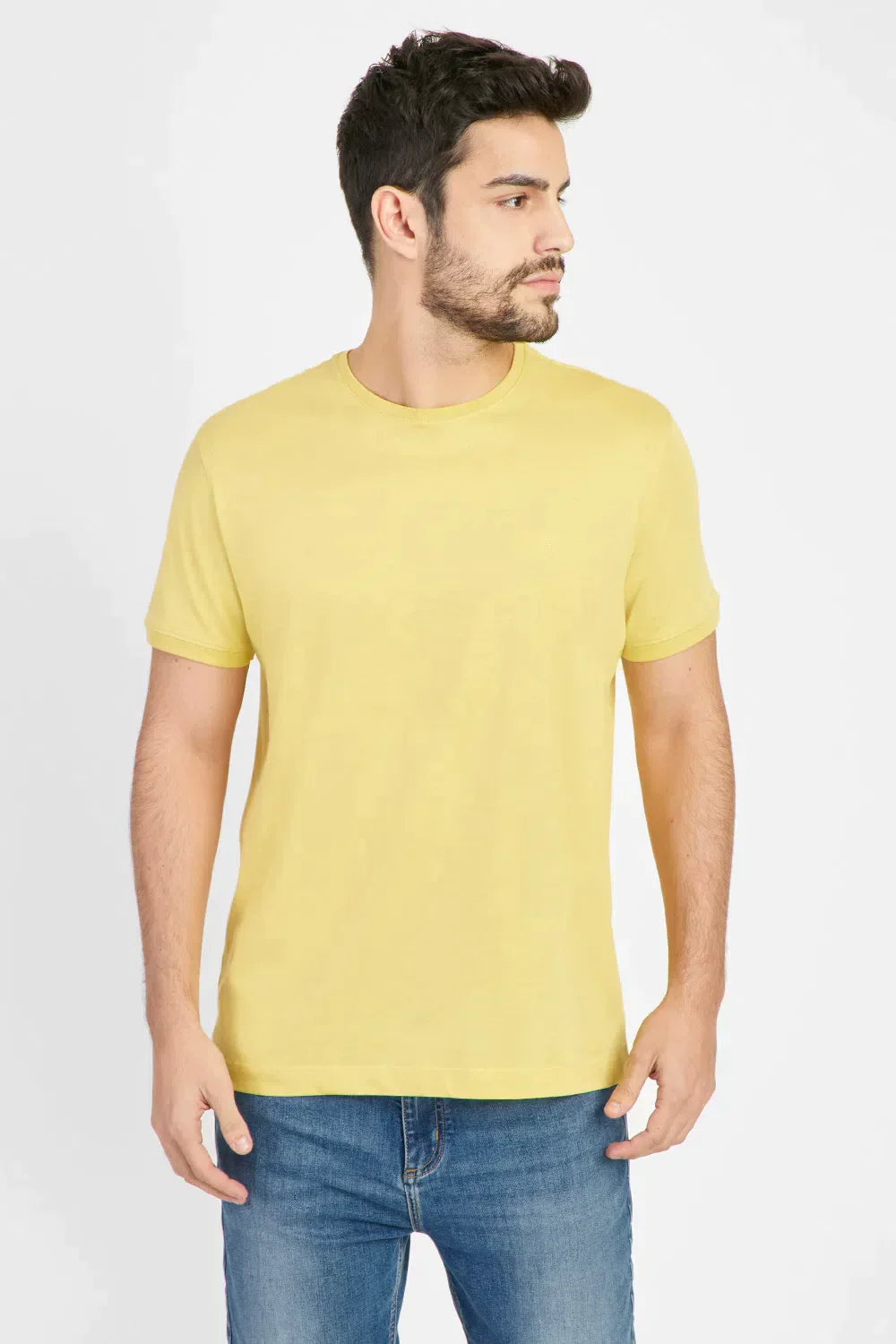 CAMISETA DE ALGODÃO PERUANO PREMIUM AMARELO
