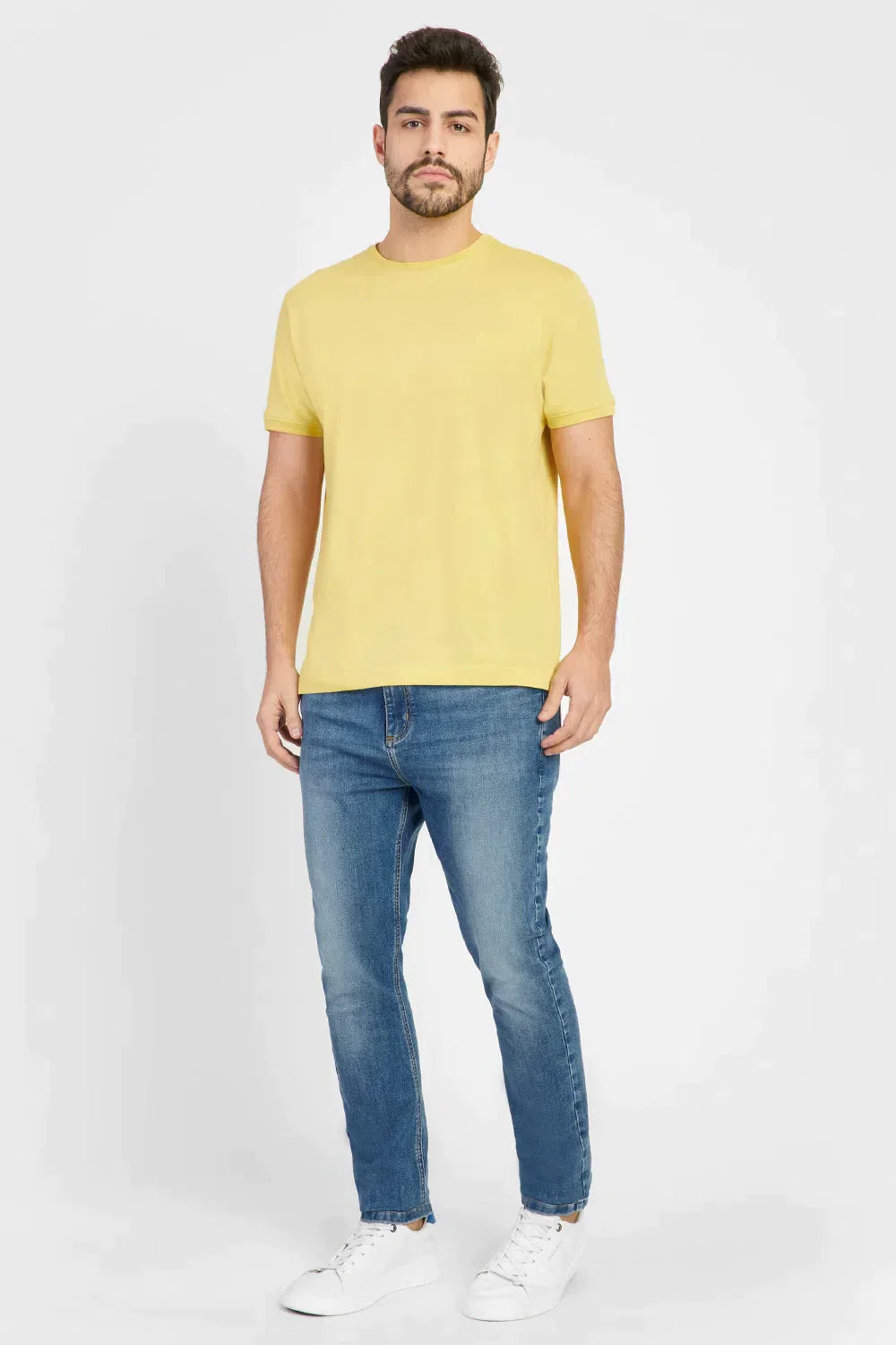 CAMISETA DE ALGODÃO PERUANO PREMIUM AMARELO