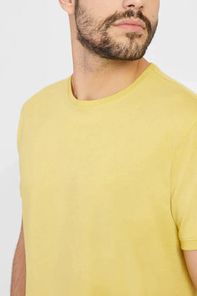 CAMISETA DE ALGODÃO PERUANO PREMIUM AMARELO