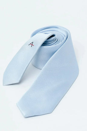 GRAVATA JACQUARD SEDA TEXTURA AZUL CLARO