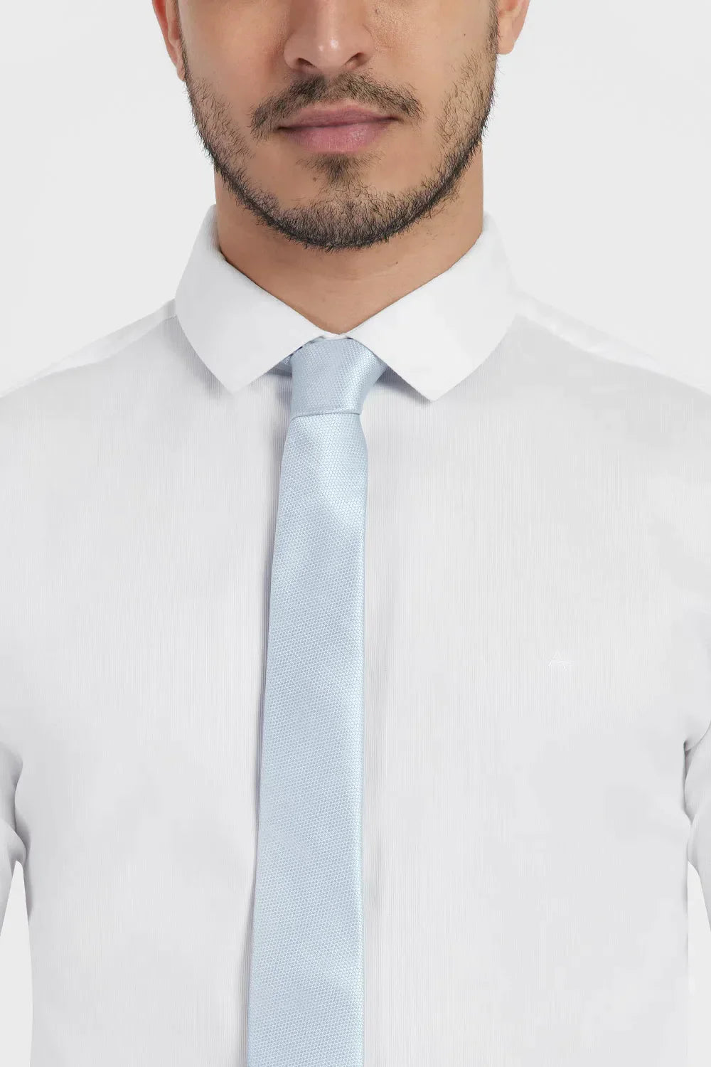 GRAVATA JACQUARD SEDA TEXTURA AZUL CLARO